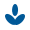 Blue downward-pointing arrow icon on white background, indicating download or scroll direction.